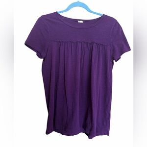 J. Crew Rich Purple Short Sleeve Baby Doll Flowy Tee S